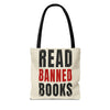 Read Banned Books Cream Tote Bag Printify
