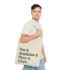 Tote Bag — Minimalist 'Poe & Bradshaw & Flynn & Doyle.' Text Tote Printify