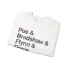 Crewneck Sweatshirt — Poe & Bradshaw & Flynn & Doyle Text Design Printify