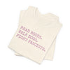 Read Books. Walk Dogs. Fight Fascists. Pink Typography T-Shirt Printify