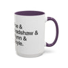 Coffee Mug — Minimalist Names Design (Poe & Bradshaw & Flynn & Doyle) Printify