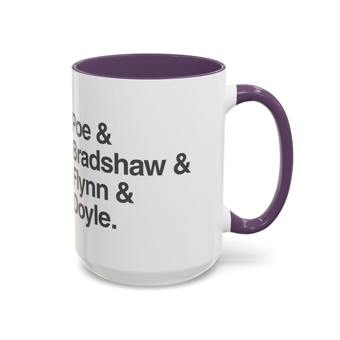 Coffee Mug — Minimalist Names Design (Poe & Bradshaw & Flynn & Doyle) Printify
