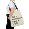 Tote Bag — Minimalist 'Poe & Bradshaw & Flynn & Doyle.' Text Tote Printify