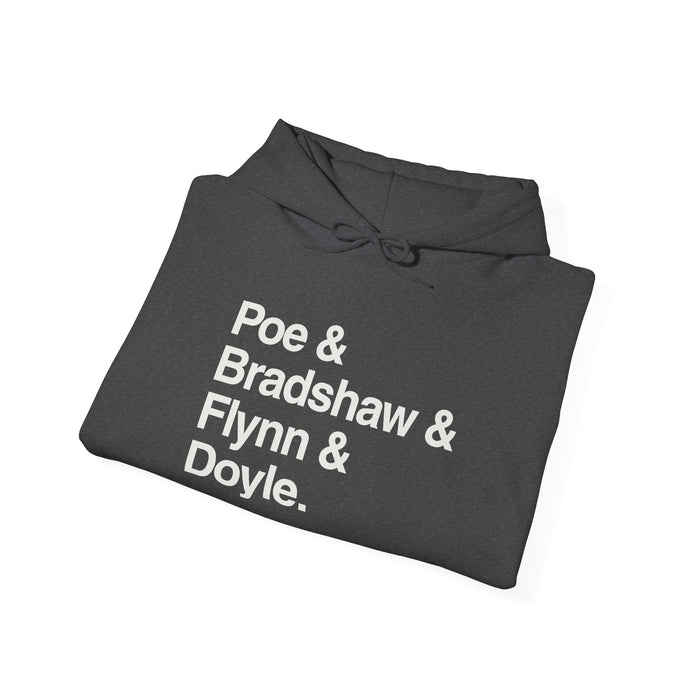 MW Craven Official Merchandise Poe & Bradshaw & Flynn & Doyle Hoodie Printify