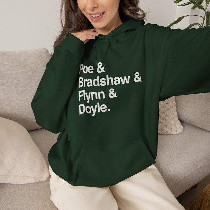MW Craven Official Merchandise Poe & Bradshaw & Flynn & Doyle Hoodie Printify