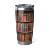 Vintage Library Bookshelf Tumbler Printify