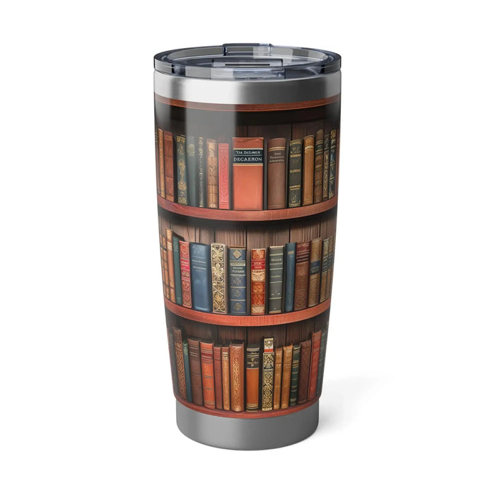 Vintage Library Bookshelf Tumbler Printify