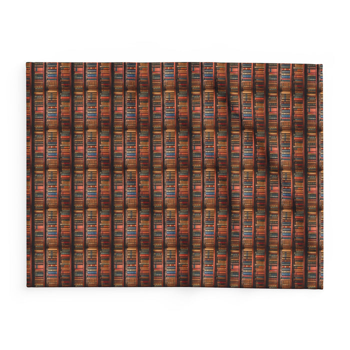 Vintage Library Books Fleece Blanket