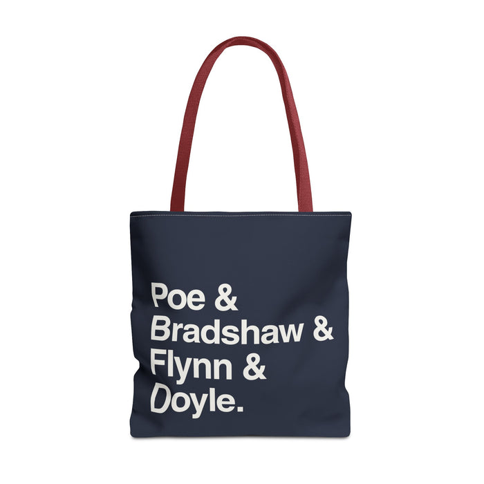 Copy of Literary Character List Tote Bag – Poe & Bradshaw & Flynn & Doyle. Printify