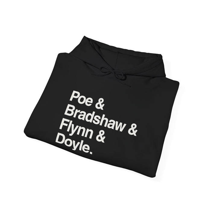 MW Craven Official Merchandise Poe & Bradshaw & Flynn & Doyle Hoodie Printify
