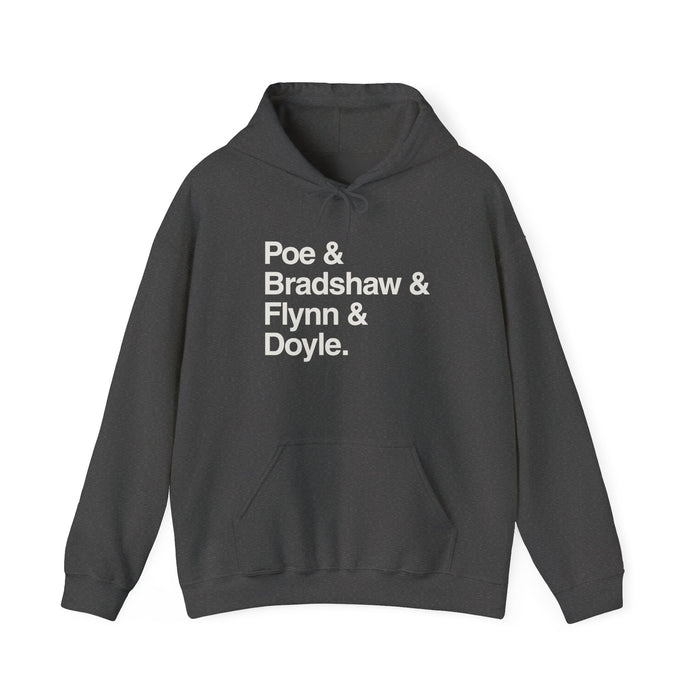 MW Craven Official Merchandise Poe & Bradshaw & Flynn & Doyle Hoodie Printify