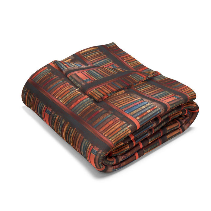 Vintage Library Books Fleece Blanket
