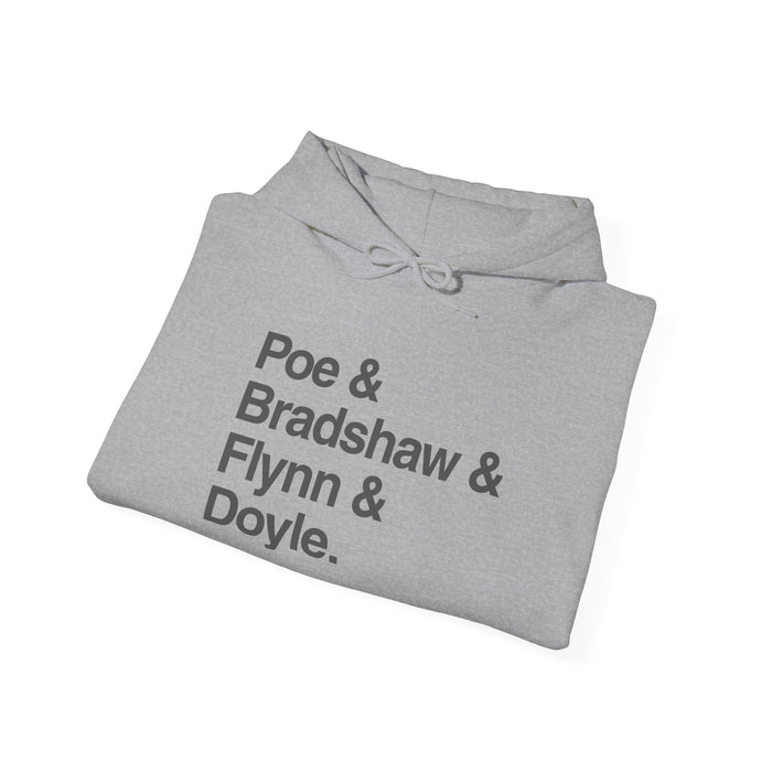 MW Craven Official Merchandise Poe & Bradshaw & Flynn & Doyle Hoodie Printify