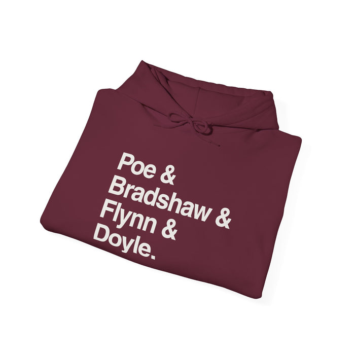 MW Craven Official Merchandise Poe & Bradshaw & Flynn & Doyle Hoodie Printify