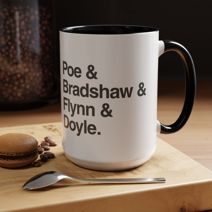 Coffee Mug — Minimalist Names Design (Poe & Bradshaw & Flynn & Doyle) The Untamed Chapter Store