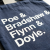 Copy of Literary Character List Tote Bag – Poe & Bradshaw & Flynn & Doyle. Printify