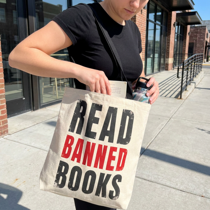 Read Banned Books Cream Tote Bag The Untamed Chapter Store