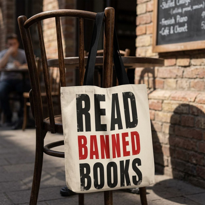 Read Banned Books Cream Tote Bag The Untamed Chapter Store