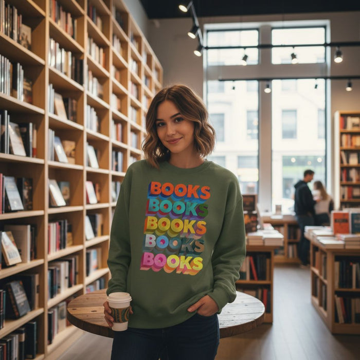 Vibrant BOOKS Graphic Sweatshirt