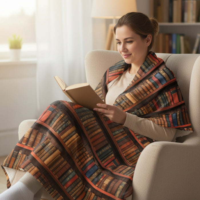 Antique Library Sherpa blanket