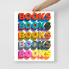 Vibrant BOOKS Typography Poster | Reader Gift | Book Lover Gift | Book Nook Wall Art | Bookish Gifts
