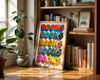 Vibrant BOOKS Typography Poster | Reader Gift | Book Lover Gift | Book Nook Wall Art | Bookish Gifts