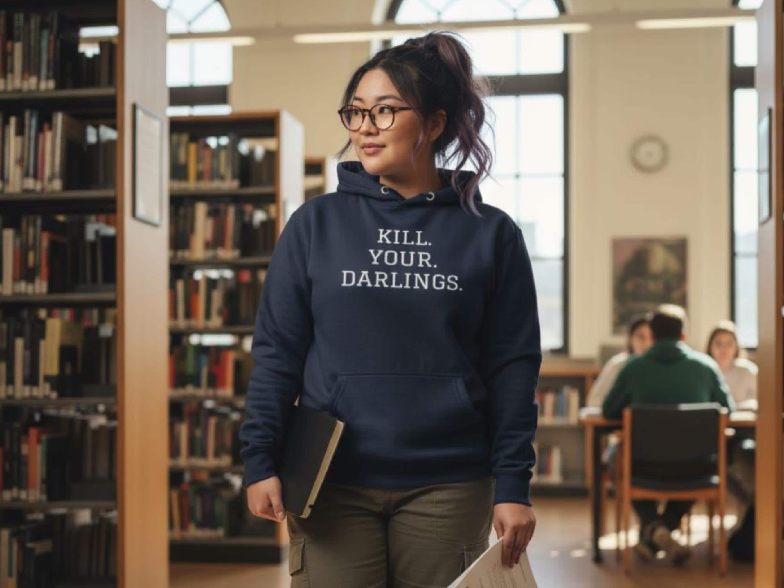 Kill Your Darlings Cotton Heritage M2580 Unisex Premium Pullover Hoodie. Writer Gift, Screenwriter Sweatshirt, Author Editing Hoodie
