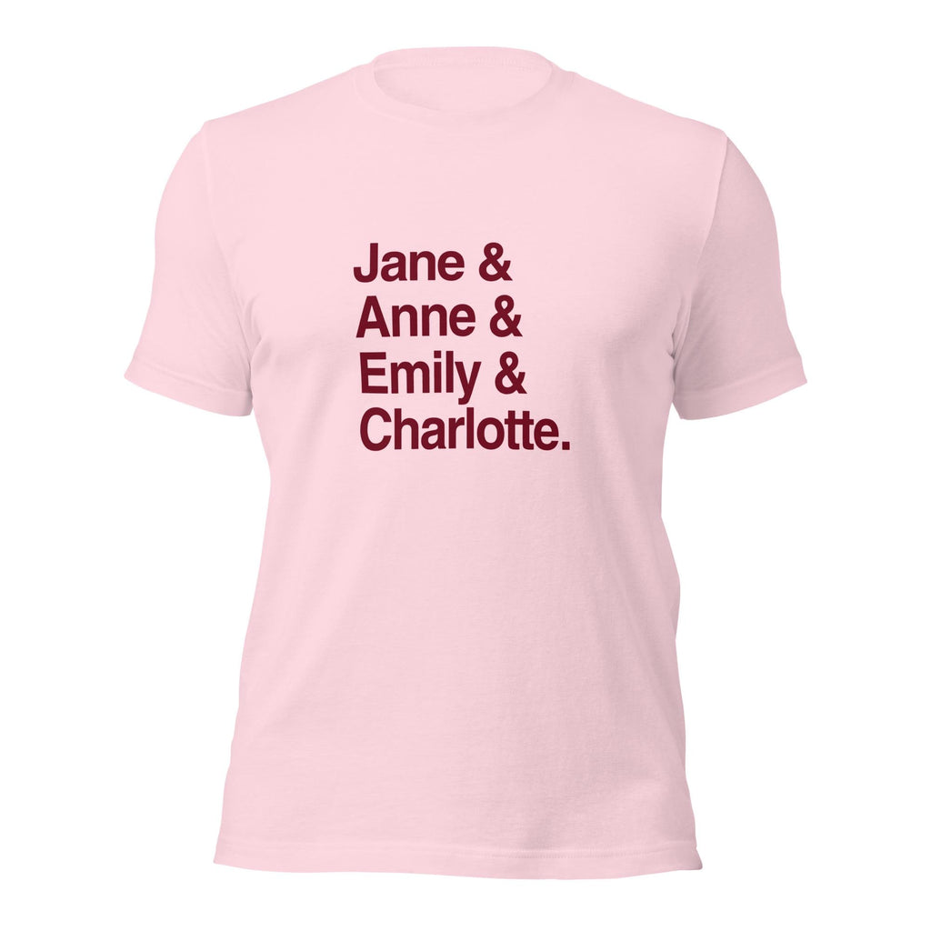 Emily and Charlotte and Anne and Jane Classic Literature T-Shirt, Brontë Sisters & Jane Austen Book Lover Tee Shirt