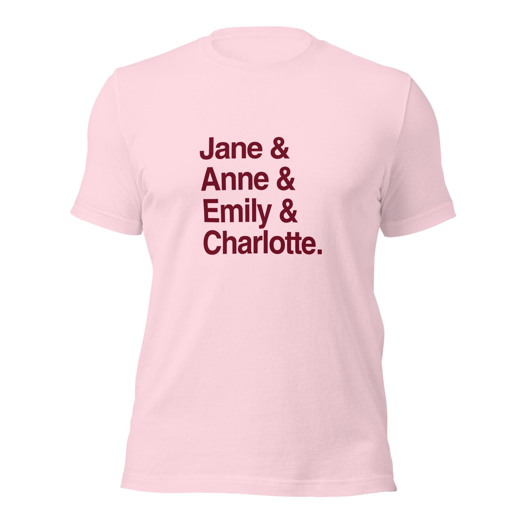 Emily and Charlotte and Anne and Jane Classic Literature T-Shirt, Brontë Sisters & Jane Austen Book Lover Tee Shirt