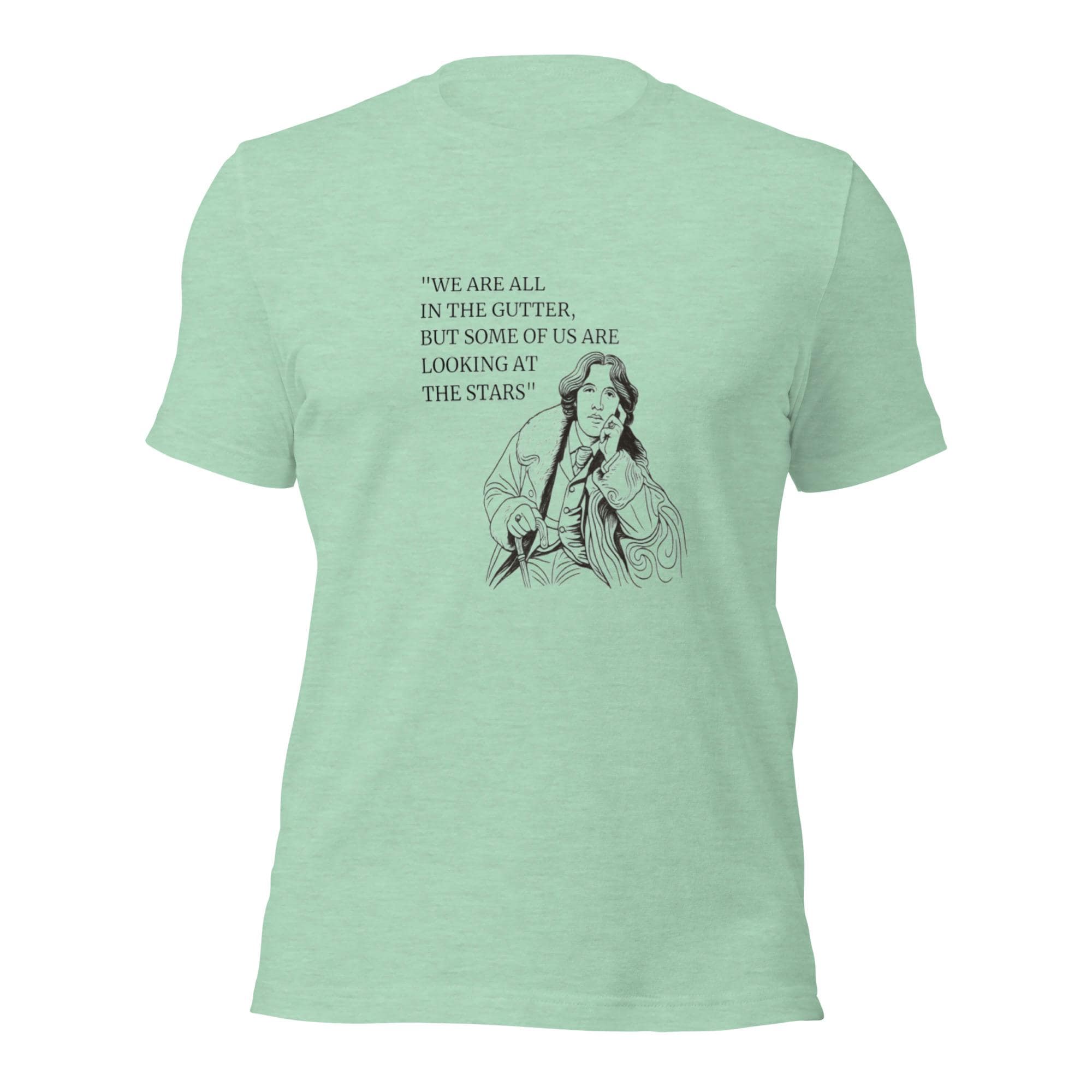 Oscar Wilde Shirt “We Are All in the Gutter” Quote Bella + Canvas 3001 Unisex Literary T-Shirt, Classic Literature Gift for Book Lovers