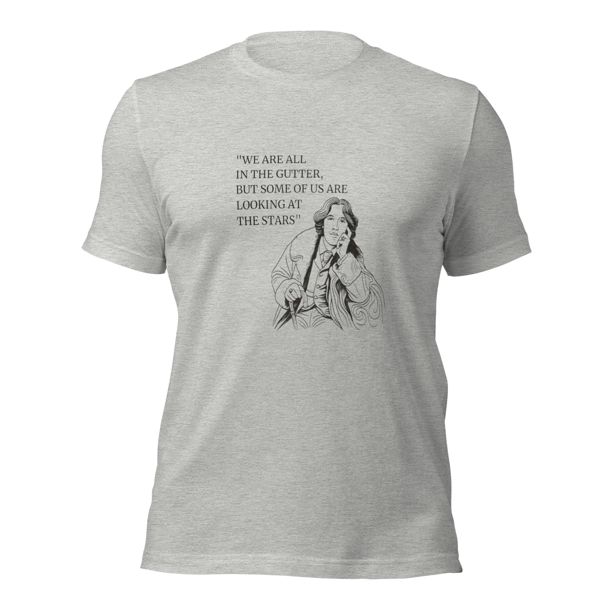 Oscar Wilde Shirt “We Are All in the Gutter” Quote Bella + Canvas 3001 Unisex Literary T-Shirt, Classic Literature Gift for Book Lovers