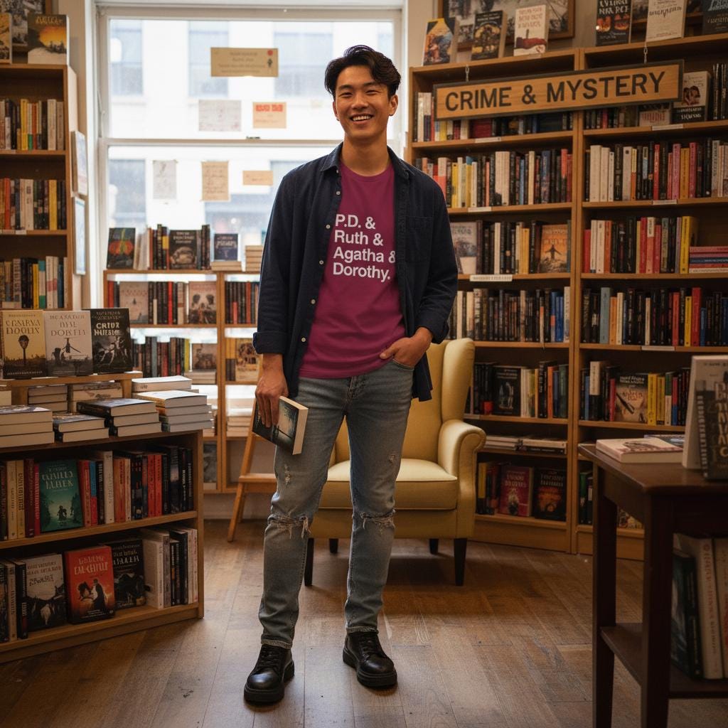 Crime Writers Tee Shirt | Mystery Fiction Icons TShirt | P.D. James, Ruth Rendell, Agatha Christie, Dorothy Sayers, Mystery Gift