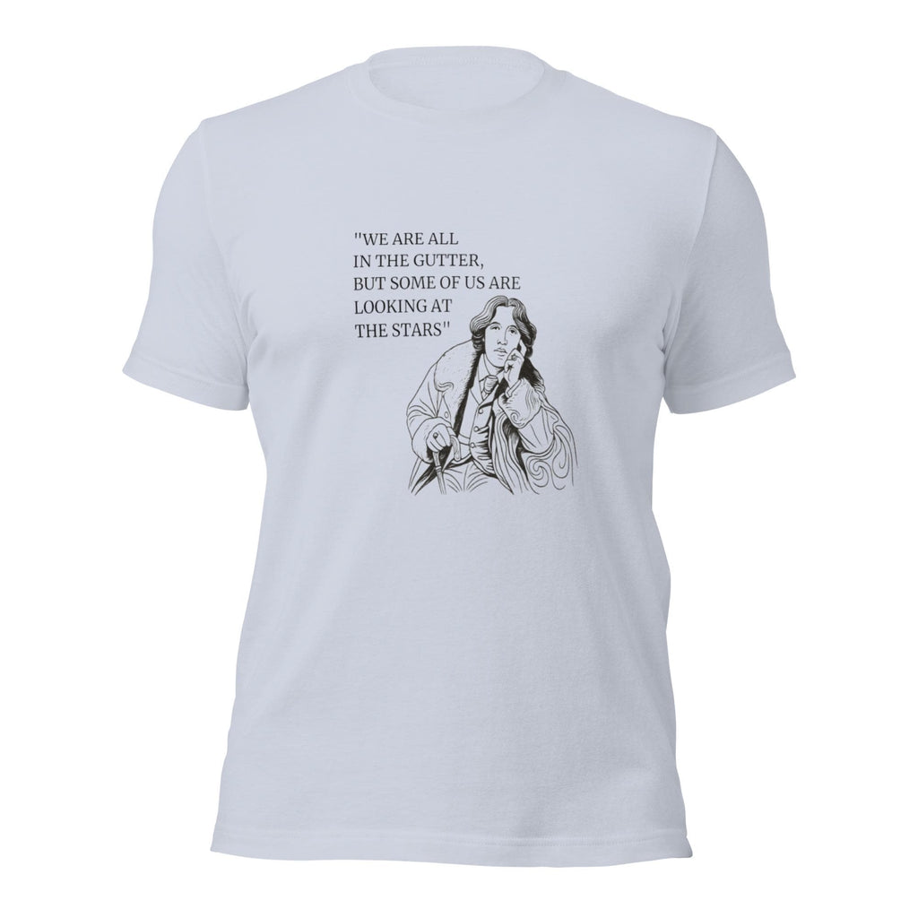 Oscar Wilde Shirt “We Are All in the Gutter” Quote Bella + Canvas 3001 Unisex Literary T-Shirt, Classic Literature Gift for Book Lovers