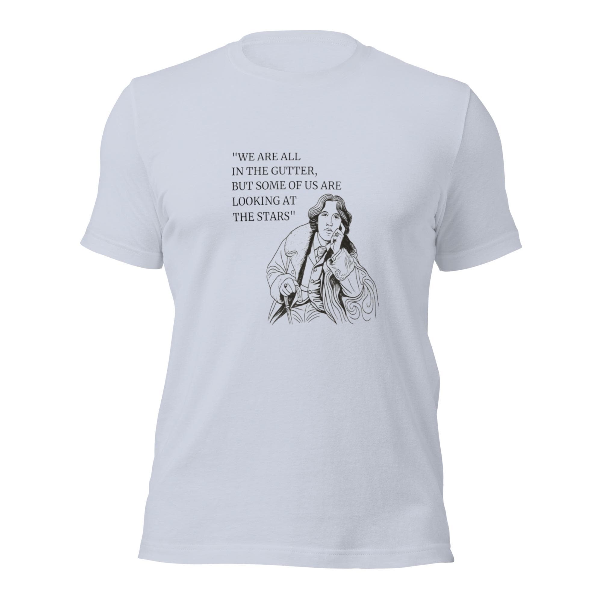 Oscar Wilde Shirt “We Are All in the Gutter” Quote Bella + Canvas 3001 Unisex Literary T-Shirt, Classic Literature Gift for Book Lovers