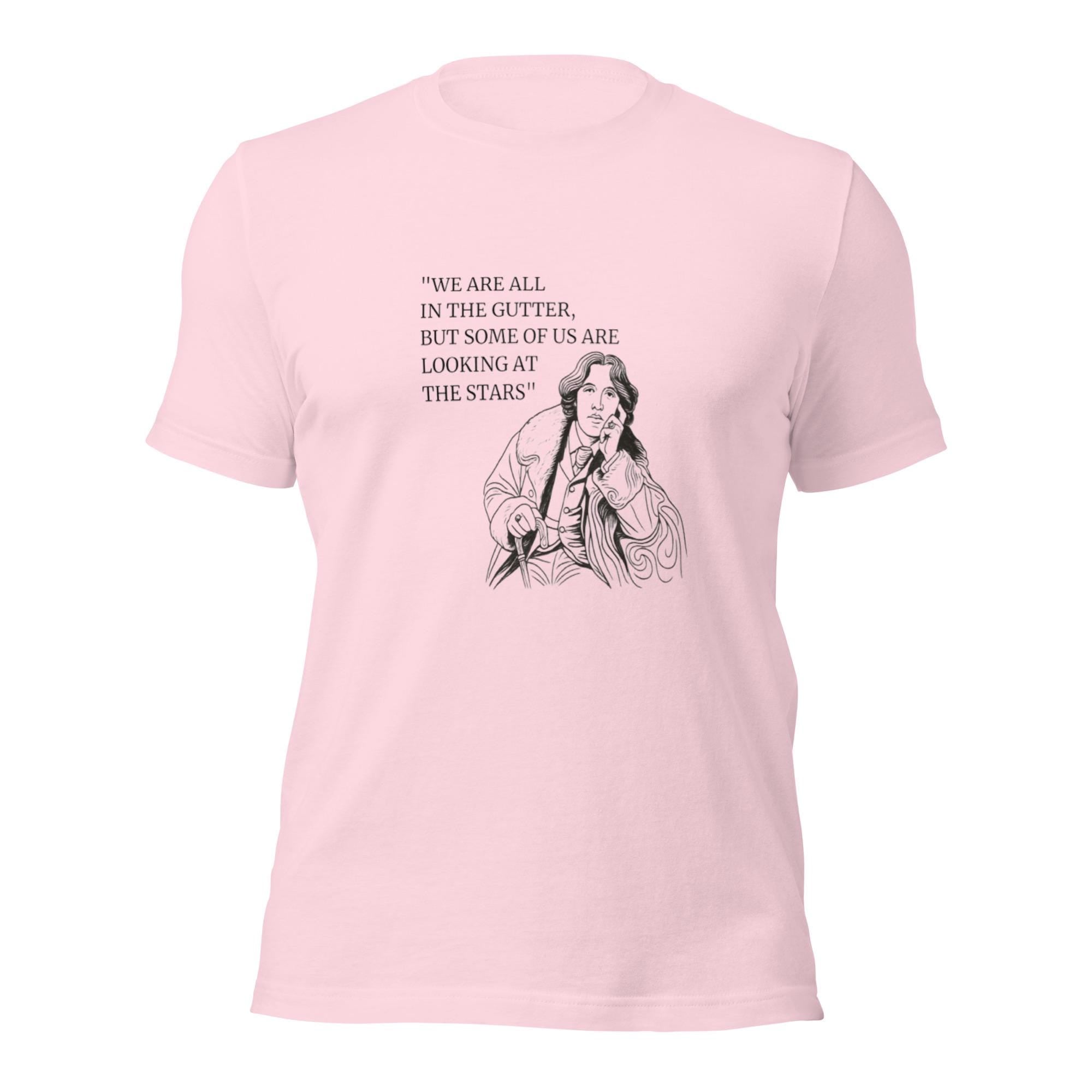Oscar Wilde Shirt “We Are All in the Gutter” Quote Bella + Canvas 3001 Unisex Literary T-Shirt, Classic Literature Gift for Book Lovers