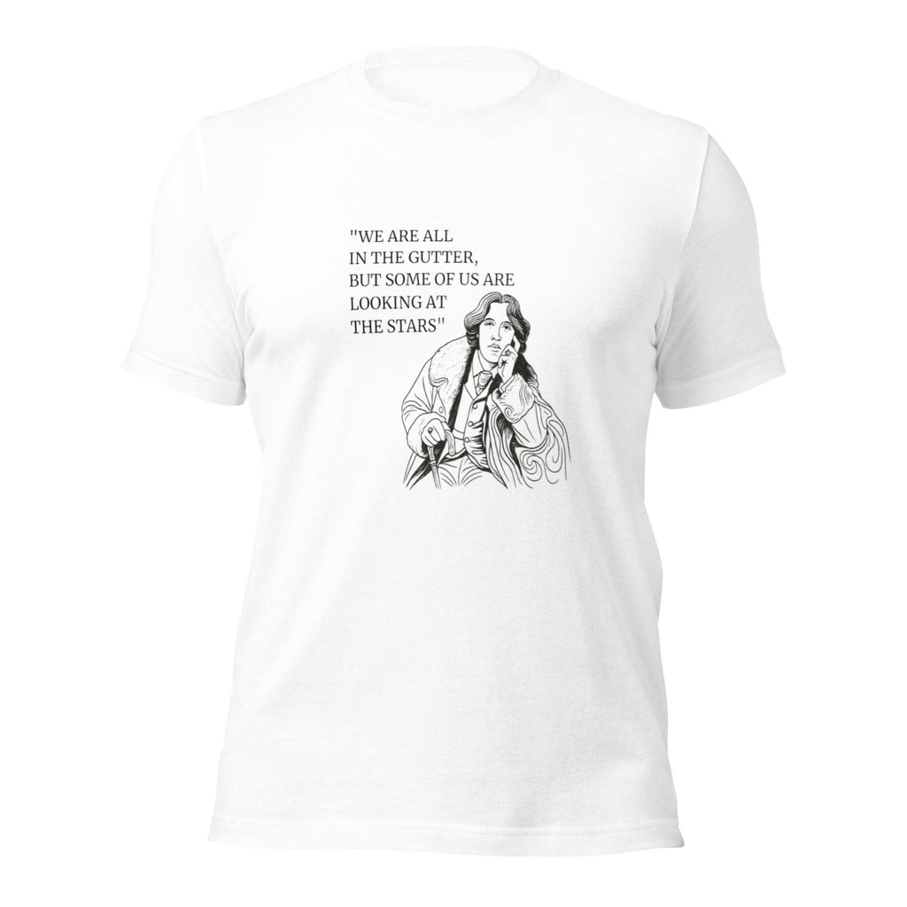 Oscar Wilde Shirt “We Are All in the Gutter” Quote Bella + Canvas 3001 Unisex Literary T-Shirt, Classic Literature Gift for Book Lovers