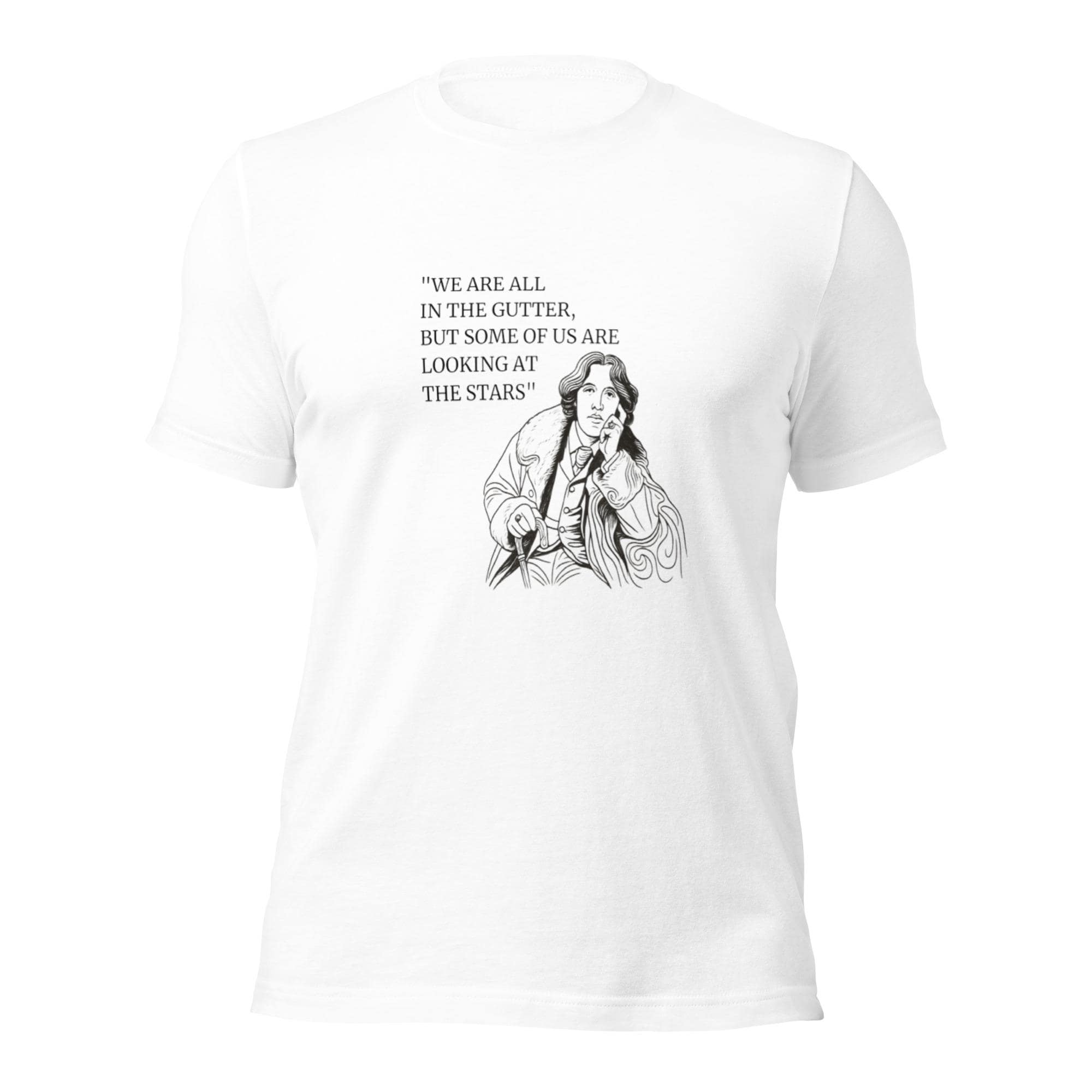 Oscar Wilde Shirt “We Are All in the Gutter” Quote Bella + Canvas 3001 Unisex Literary T-Shirt, Classic Literature Gift for Book Lovers