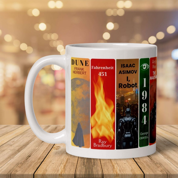 Science Fiction and Fantasy Bookshelf Mug