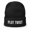 Black Plot Twist Beanie Mock Up