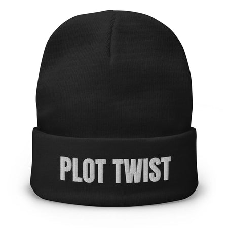 Black Plot Twist Beanie Mock Up
