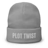 Gray Plot Twist Beanie Mock Up