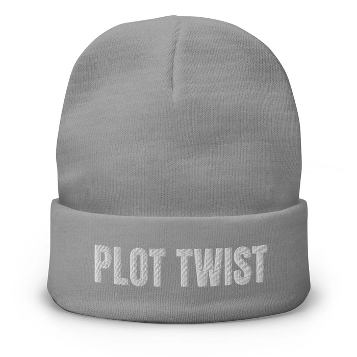 Gray Plot Twist Beanie Mock Up