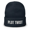 Navy Plot Twist Beanie Mock Up