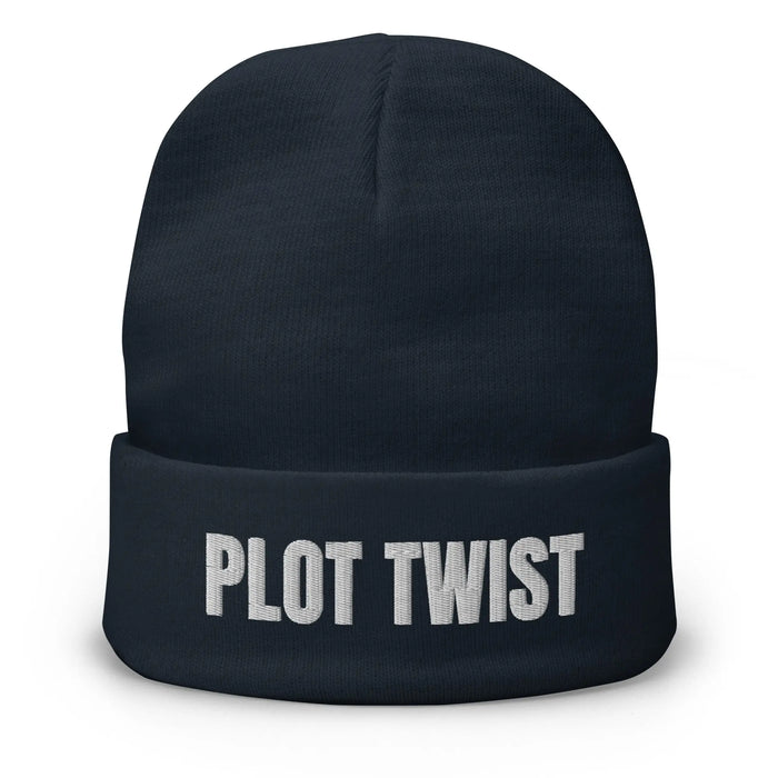 Navy Plot Twist Beanie Mock Up